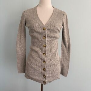 Free People Women’s Ribbed Knit Cardigan Size XS – gray
